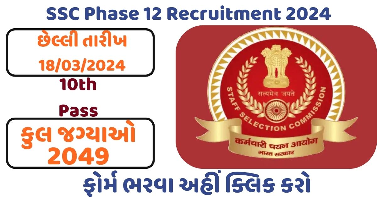 SSC Phase 12 Recruitment 2024