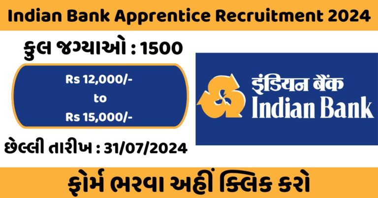 Indian Bank Apprentice Recruitment 2024