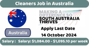 Cleaners Job in Australia