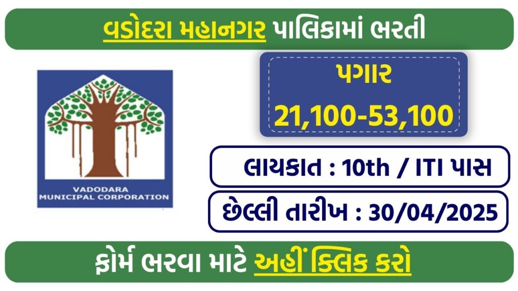 VMC Vadodara Recruitment 2025