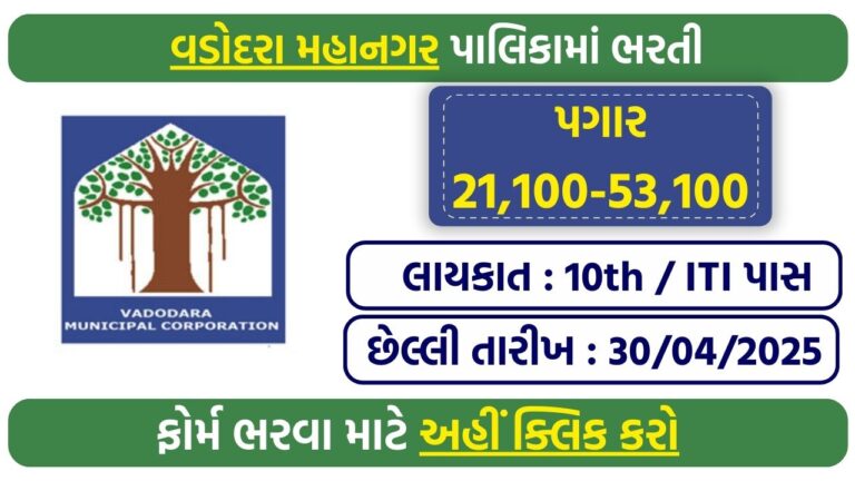 VMC Vadodara Recruitment 2025