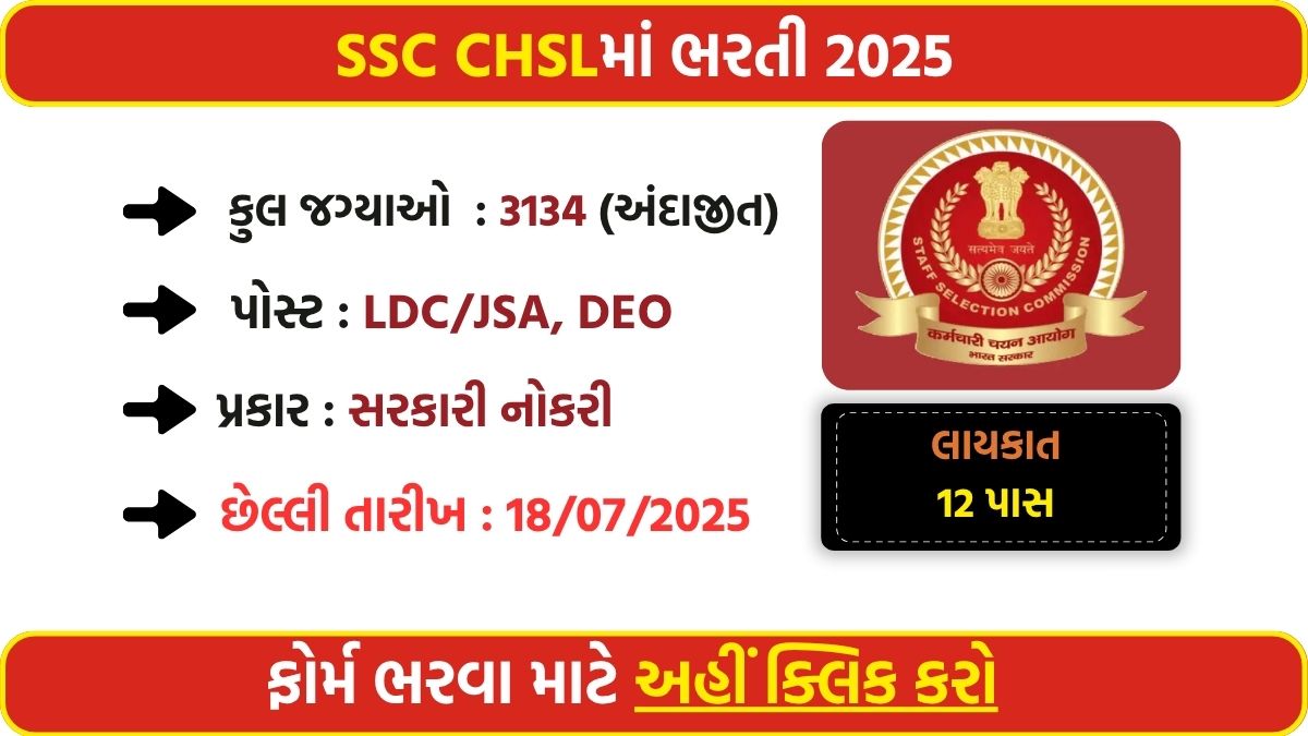 SSC CHSL Recruitment 2025: 3131+ Vacancies for 12th Pass | Apply Online Now @ ssc.gov.in