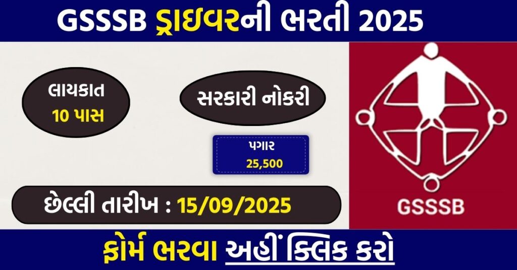 GSSSB Fireman cum Driver Recruitment 2025 – Apply Online for Class-III Posts