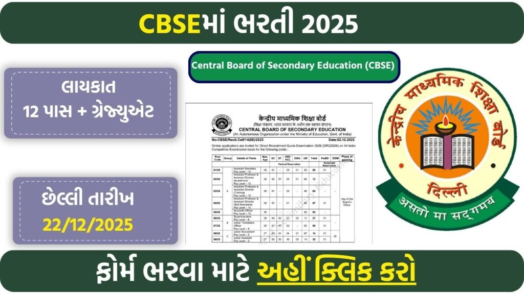 CBSE Recruitment 2026: Apply Online for Group A, B & C Posts — Complete Details Here