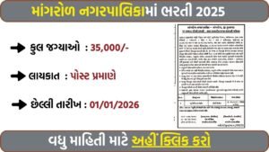 Mangrol Nagarpalika Recruitment 2026: Apply Offline for Municipal Engineer Post
