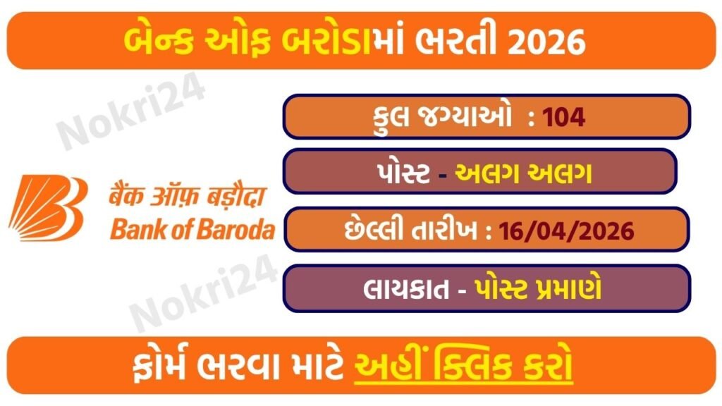 Bank of Baroda Recruitment 2026 – Apply Online for 104 Vacancies
