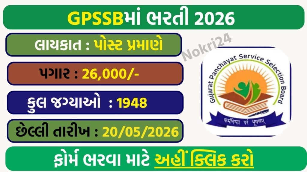 GPSSB Female Health Worker Recruitment 2026 – Apply Online for 1948 Posts