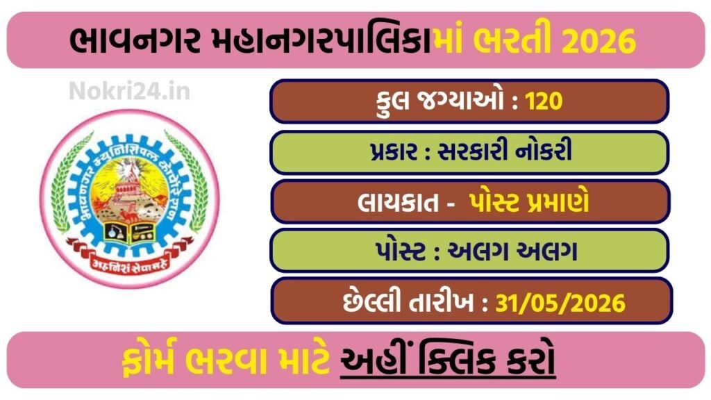 Bhavnagar Municipal Corporation Recruitment 2026: Apply Online for 120 Posts