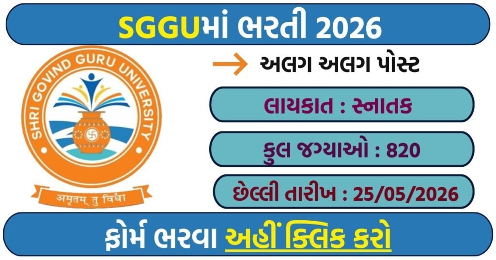 SGGU Recruitment 2026: Apply Online for 820 Teaching and Non-Teaching Posts