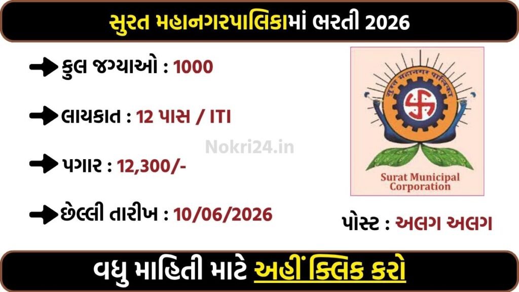 SMC Recruitment 2026: Apply Online for 1000 Apprentice Vacancies in Surat Municipal Corporation