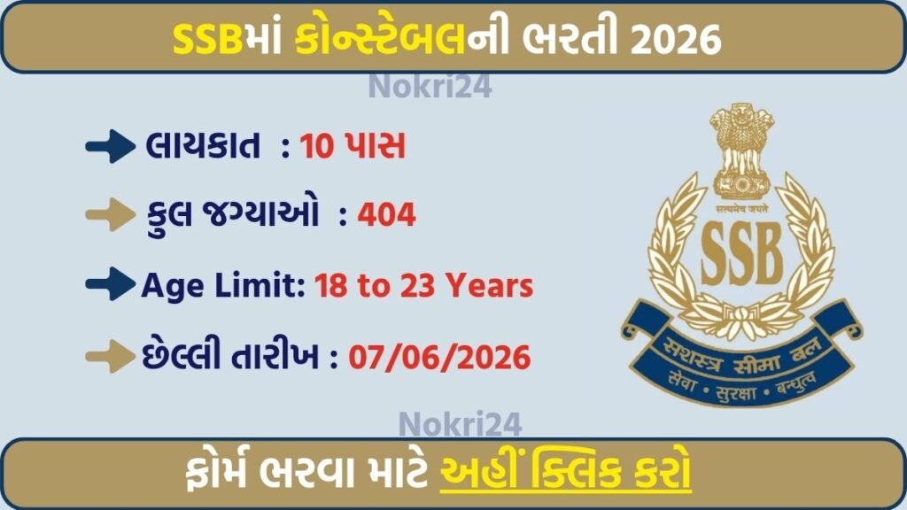 SSB GD Sports Quota Recruitment 2026: Apply Online for 404 Constable Posts