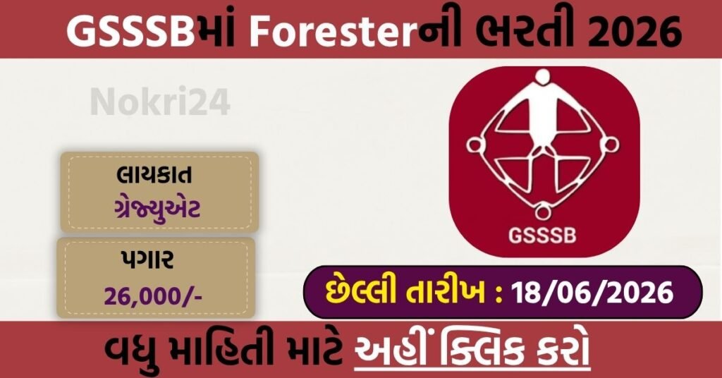GSSSB Vanpal Recruitment 2026: Apply Online for 15 Forester Class-3 Posts