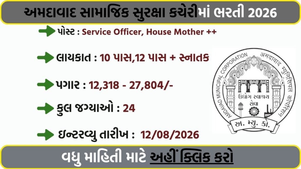 Ahmedabad Social Security Recruitment 2026: Walk-in Interview for 24 Contract Posts