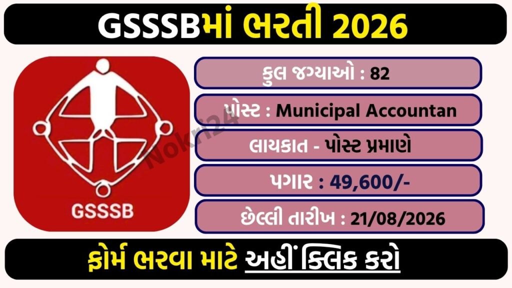 GSSSB Municipal Accountant Recruitment 2026: Apply Online for 82 Class-3 Posts