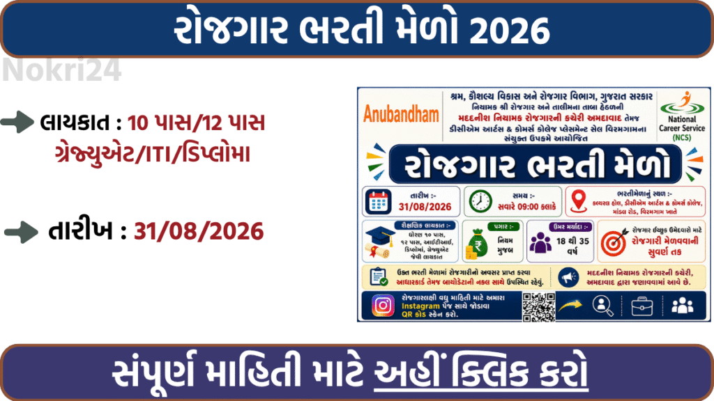Rozgaar Bharti Melo 2026: Various Posts Recruitment, Walk-in Interview