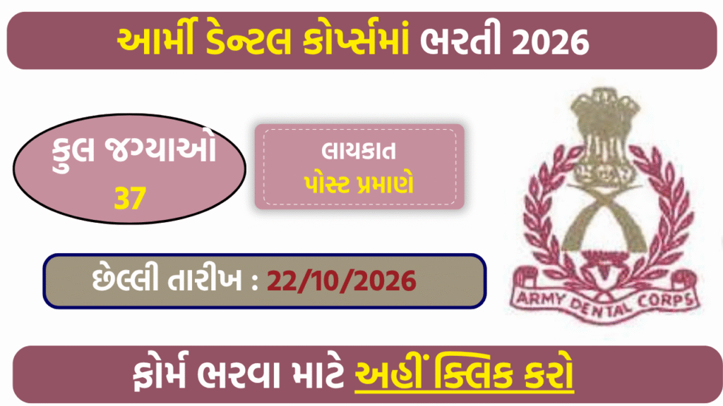 Army Dental Corps SSC Recruitment 2026: Apply Online for 37 Dental Officer Posts