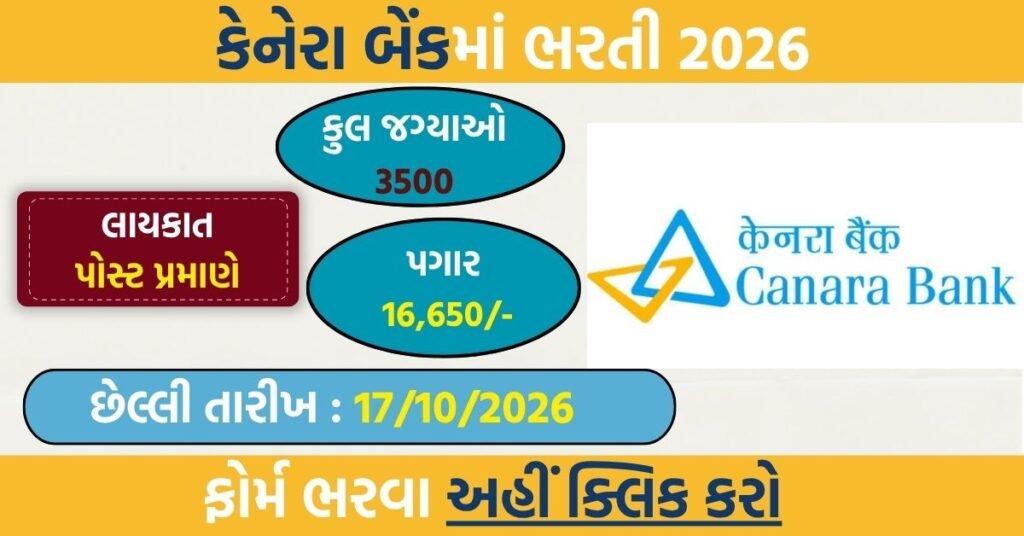 Canara Bank Recruitment 2026: 3,500 Graduate Apprentice Posts
