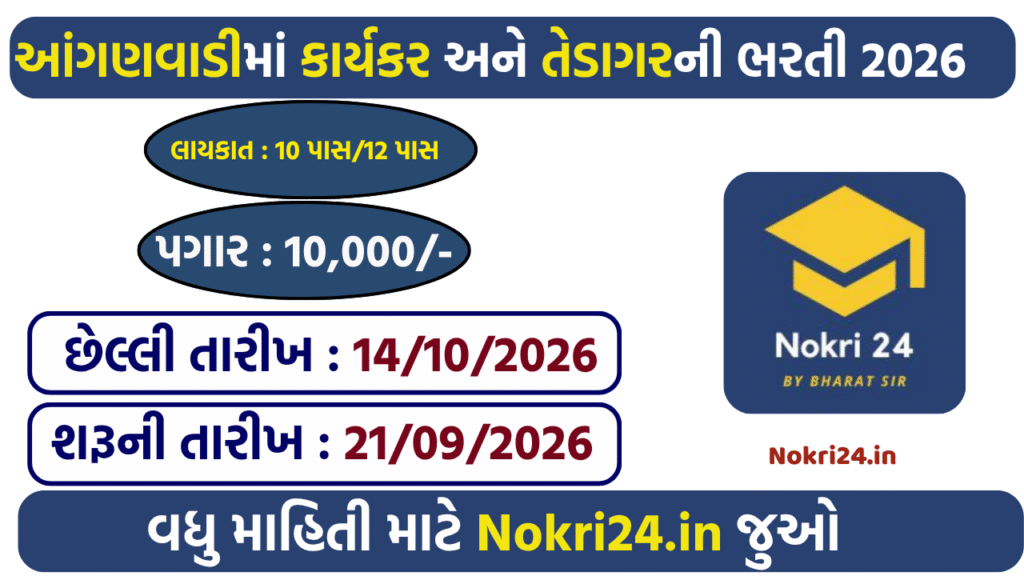Gujarat Anganwadi Recruitment 2026: 188 Posts, Apply Online
