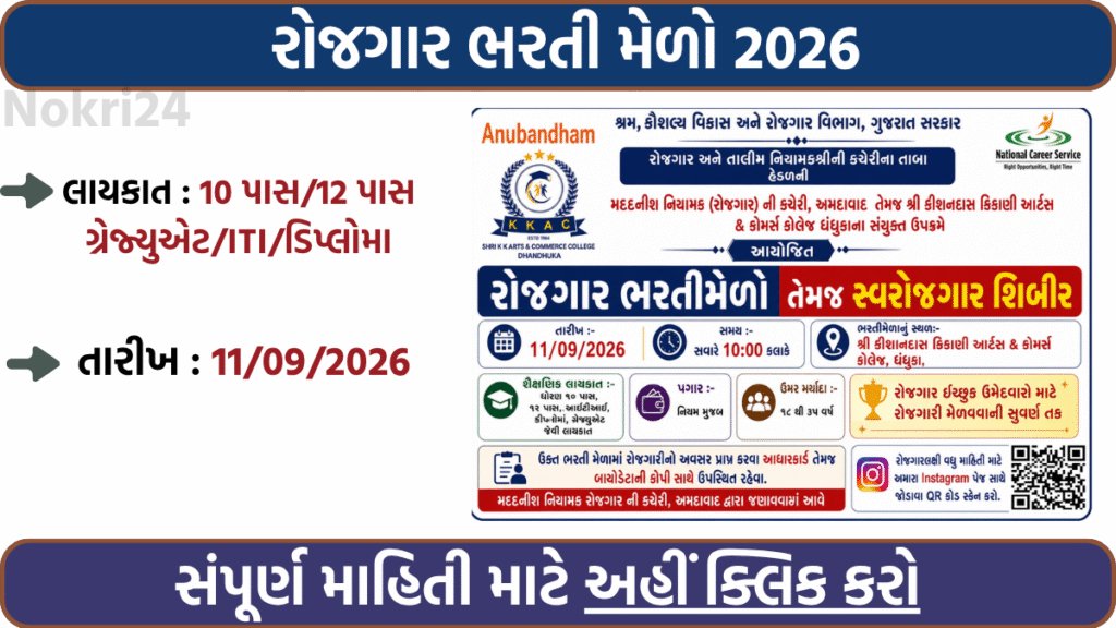 Rozgaar Bharti Melo 2026: Gujarat Job Fair, Eligibility, Salary, Selection Process & Apply Details