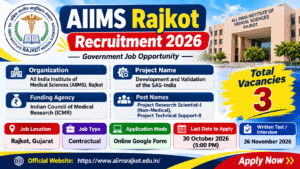 AIIMS Rajkot Recruitment 2026: Apply for 3 Posts