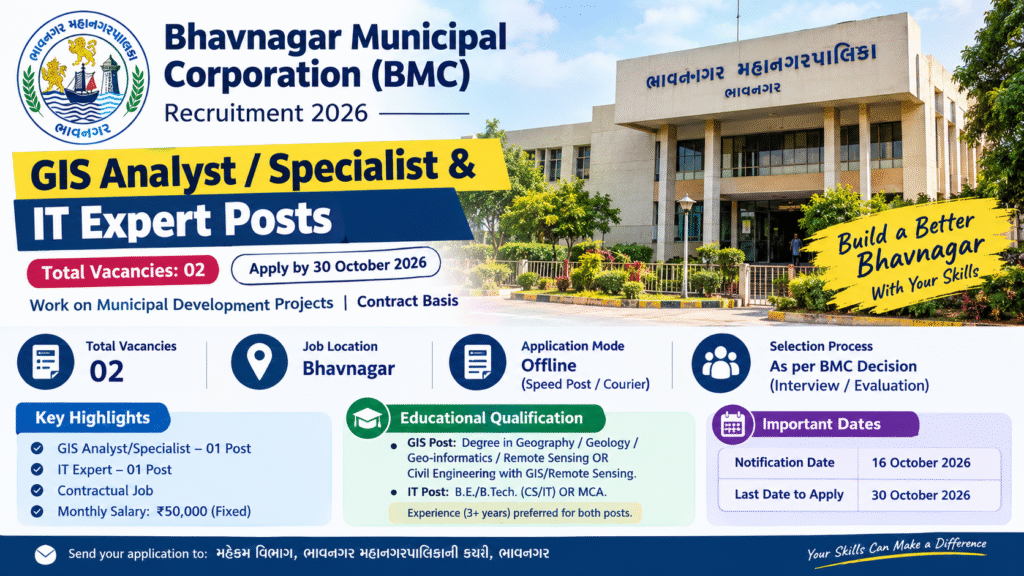 BMC Recruitment 2026: GIS Analyst and IT Expert Posts