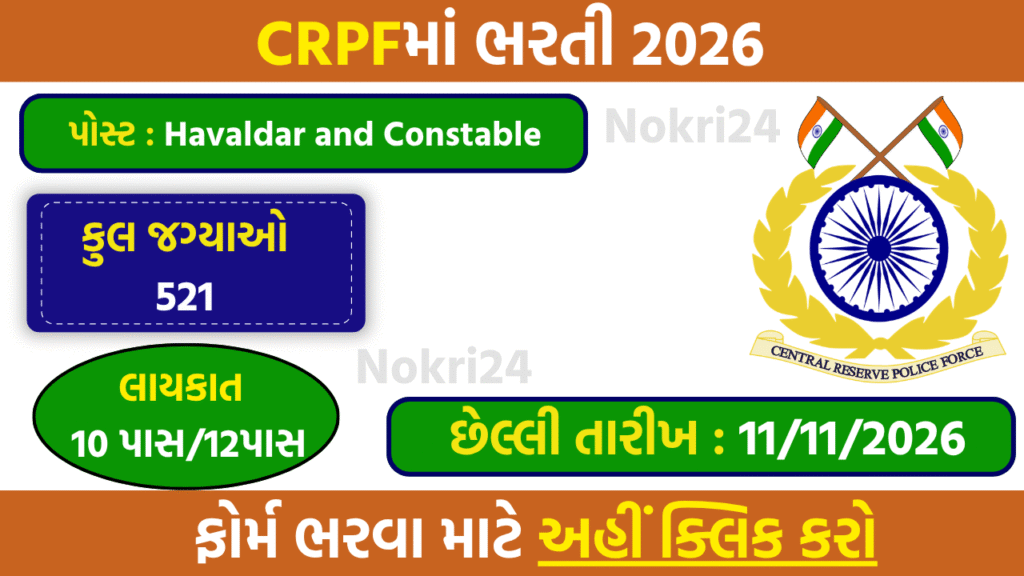 CRPF Sports Quota Recruitment 2026: Apply Online for 521 Vacancies
