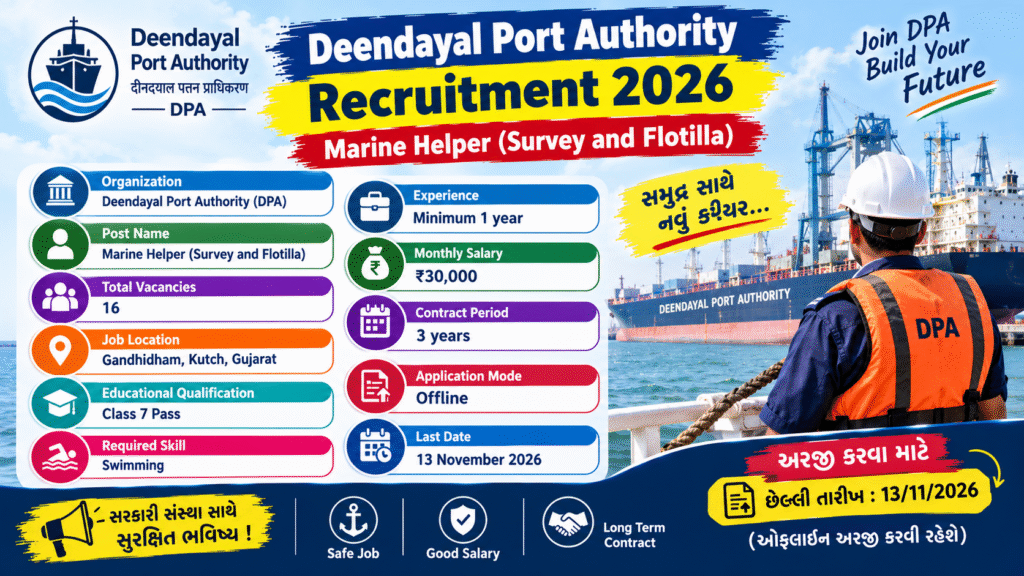 Deendayal Port Authority Recruitment 2026: Apply for 16 Posts