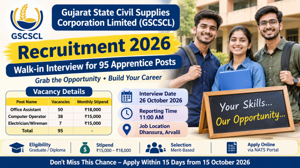 GSCSCL Recruitment 2026: Apply Online for 95 Apprentice Posts