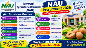 NAU Recruitment 2026: Apply Offline for 1 Vacancy