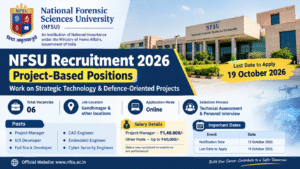 NFSU Recruitment 2026: Project Manager, GIS Developer, Full Stack Developer and Other Posts